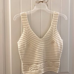 Knit Cotton Blend Crop Top